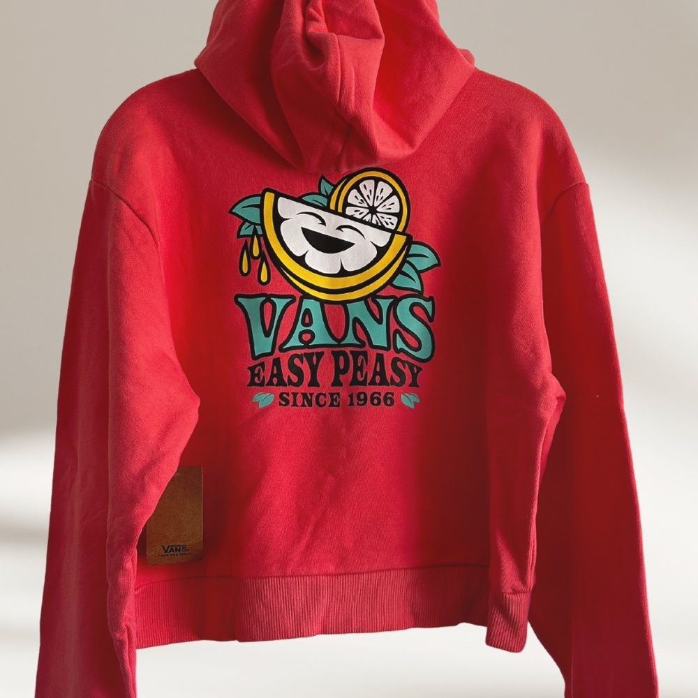 Vans Women’s Pull over Easy Peasy Hooded Sweatshirt in Orange